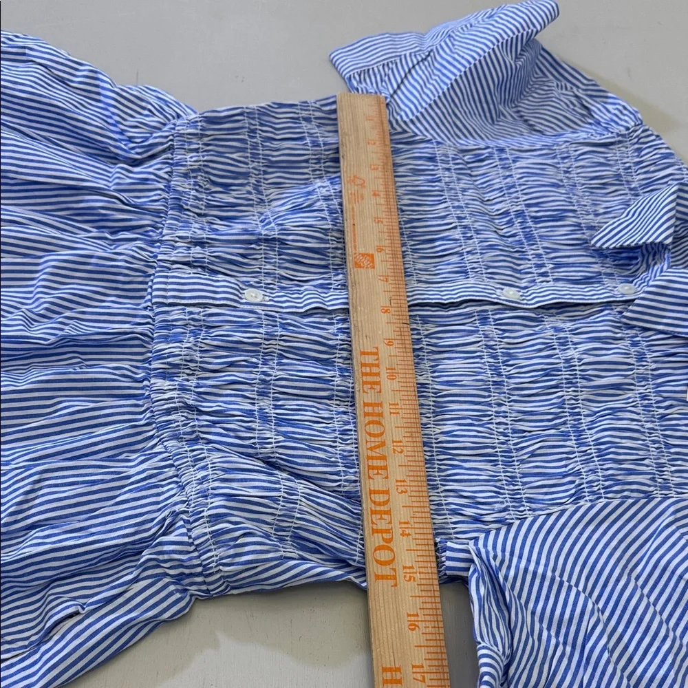 CLEAROUT J. Crew Striped smocked shirt-dress Size Small - Picture 6 of 9